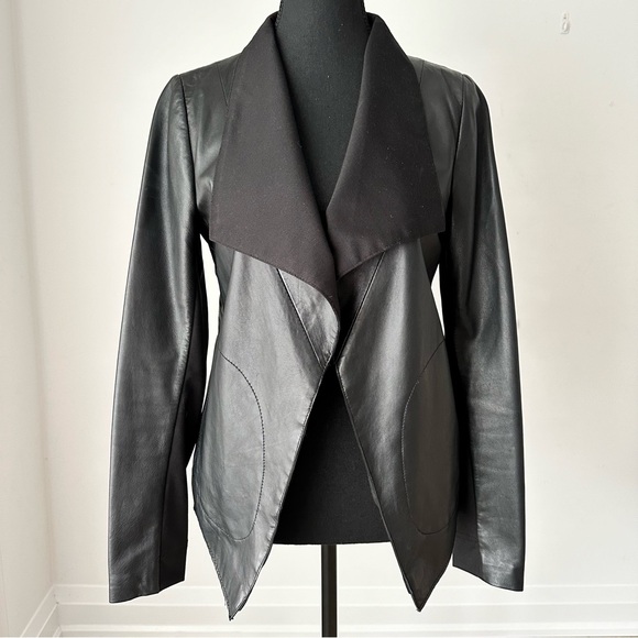 Sz XS Donna Karan Ney York Black Leather Jacket - Picture 5 of 14
